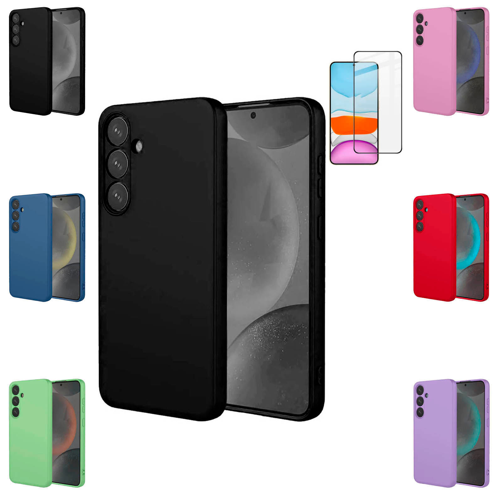 Funda Carcasa Para S25 S25 Plus S25 Ultra Silicona Y Vidrio