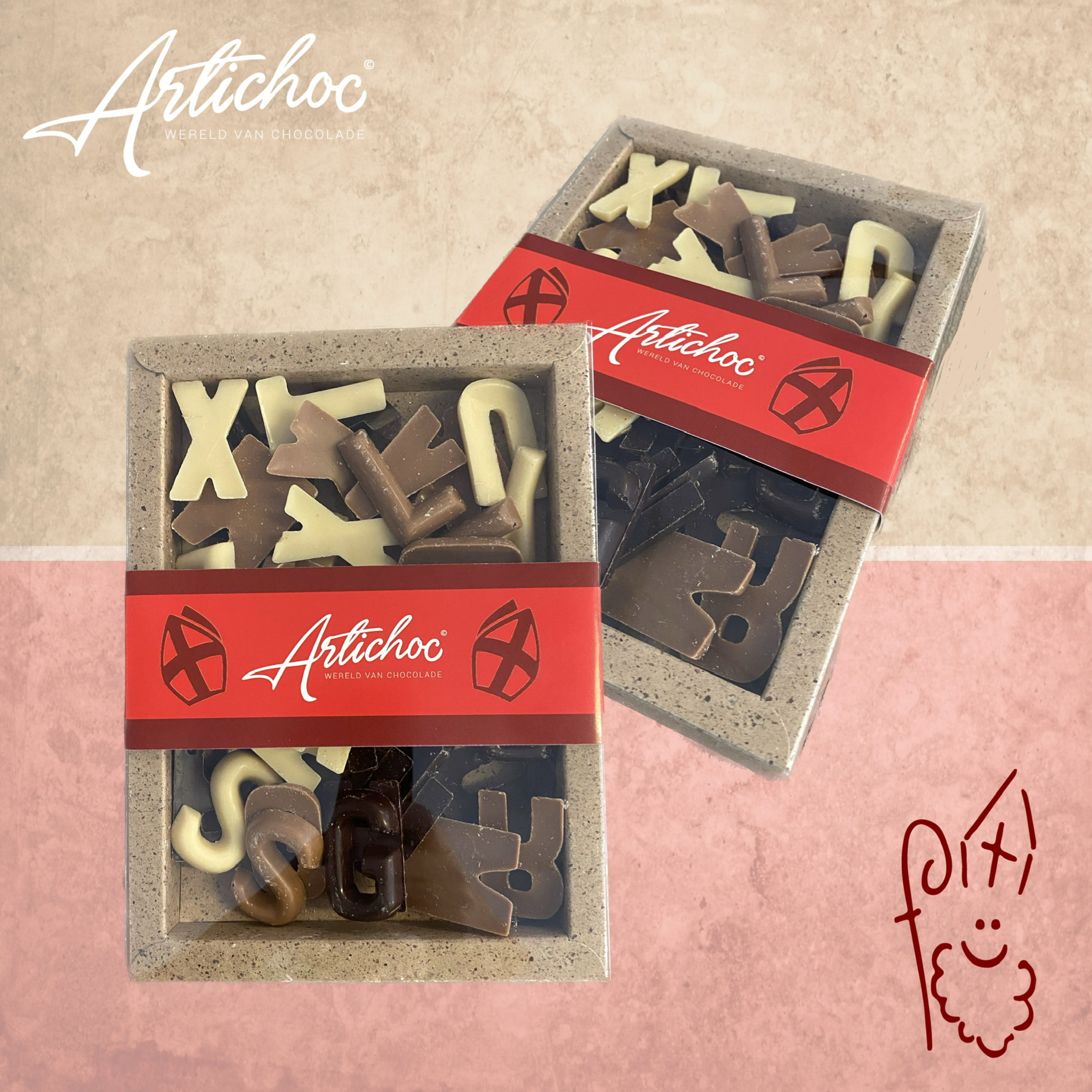 Luxe doosje chocolade lettertjes 175 gram