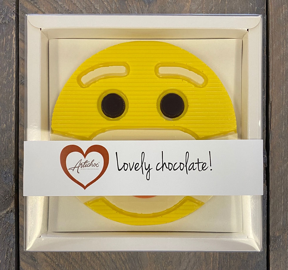 Thumbnail: Chocolade smiley mondkapje