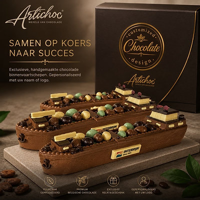 Chocolade binnenvaartschip 45 cm