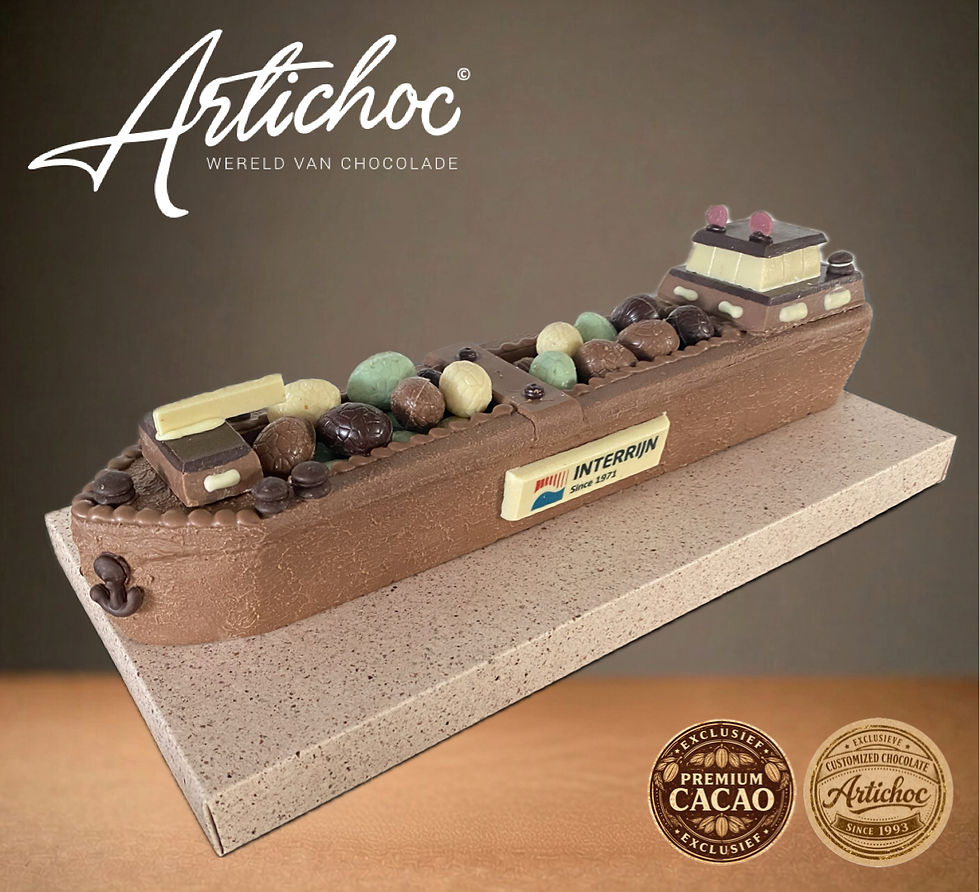 Thumbnail: Chocolade binnenvaartschip  45 cm