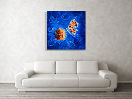 Miami Contemporary Artist Laelanie Larach and Contemporary Paintings for Beach Home Interiors