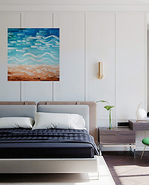 Commissioned Contemporary Marine Art with Ocean Waves for Sale in South Miami by Laelanie Larach at Laelanie Art Gallery