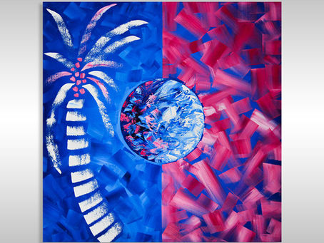 Discover the Best Caribbean Palm Trees Art in Florida created by Miami Based Artist Laelanie Larach at Laelanie Art Gallery