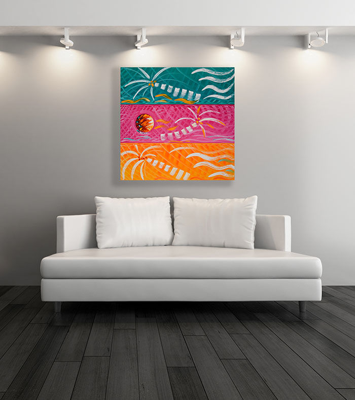 Buy the Original Abstract Coastal Oil Paintings in Miami of Laelanie Larach for Beach Home Interiors at Laelanie Art Gallery