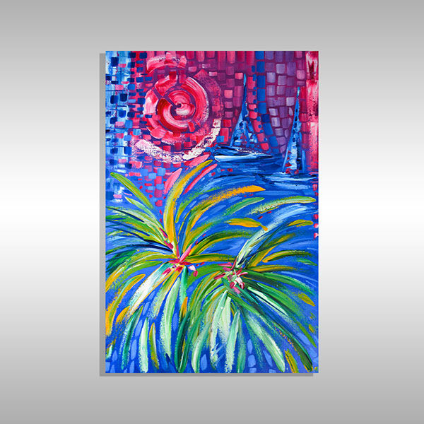Upscale Tropical Oil Paintings for Modern Home Interiors created by Miami Visual Artist Laelanie Larach in Florida