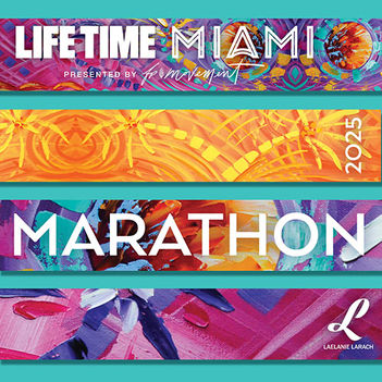 Miami marathon selected the best Miami based artist Laelanie Larach to design the ribbon medal