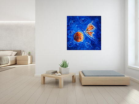 New Abstract Painting Eyes in the Sky created by Laelanie Larach at Laelanie Art Gallery