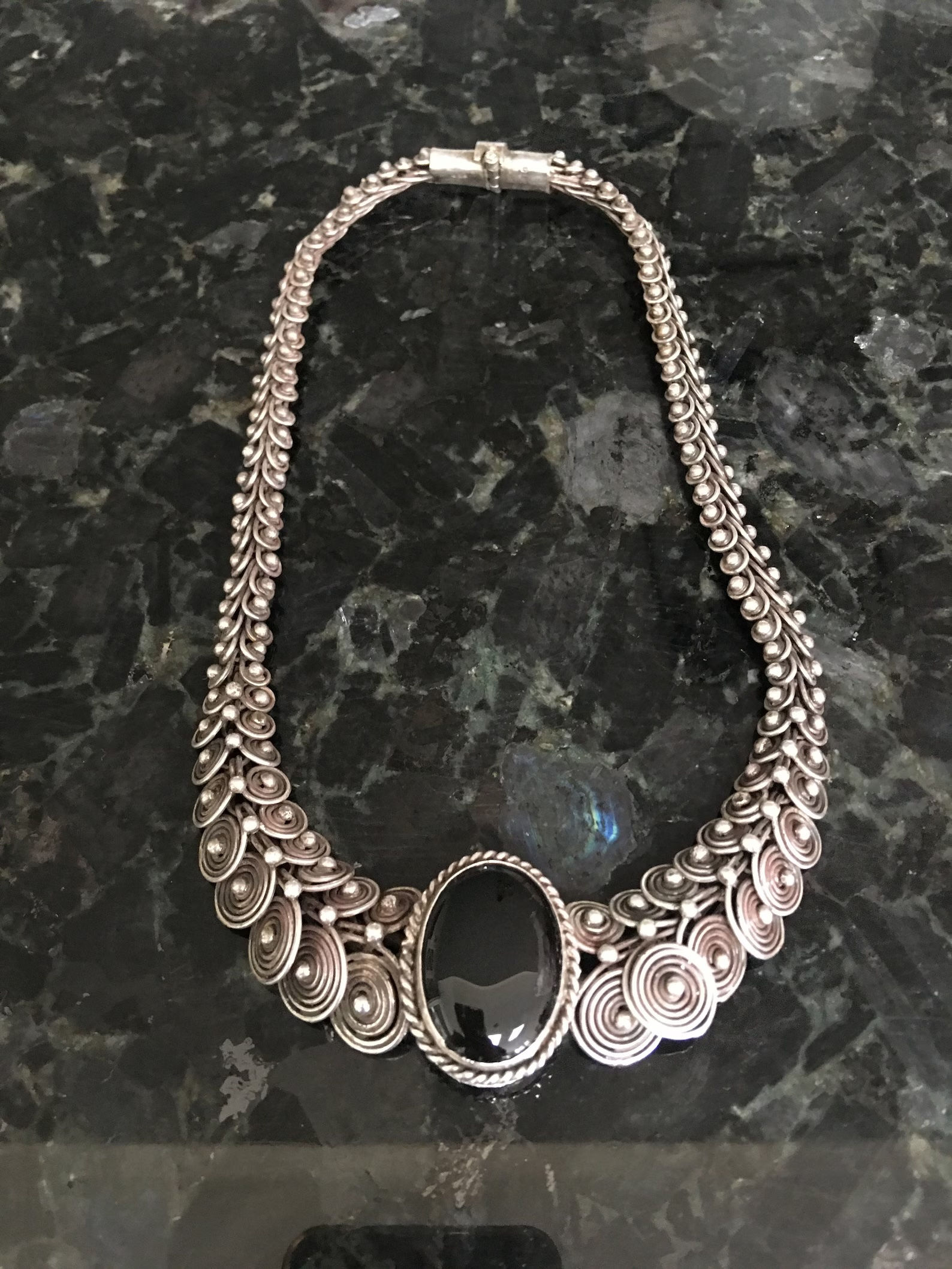 Vintage Mexican Coiled Sterling Silver Necklace