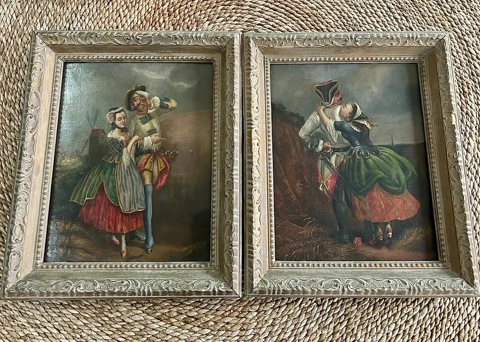 Thumbnail: Pair of Antique Italian Oil Paintings