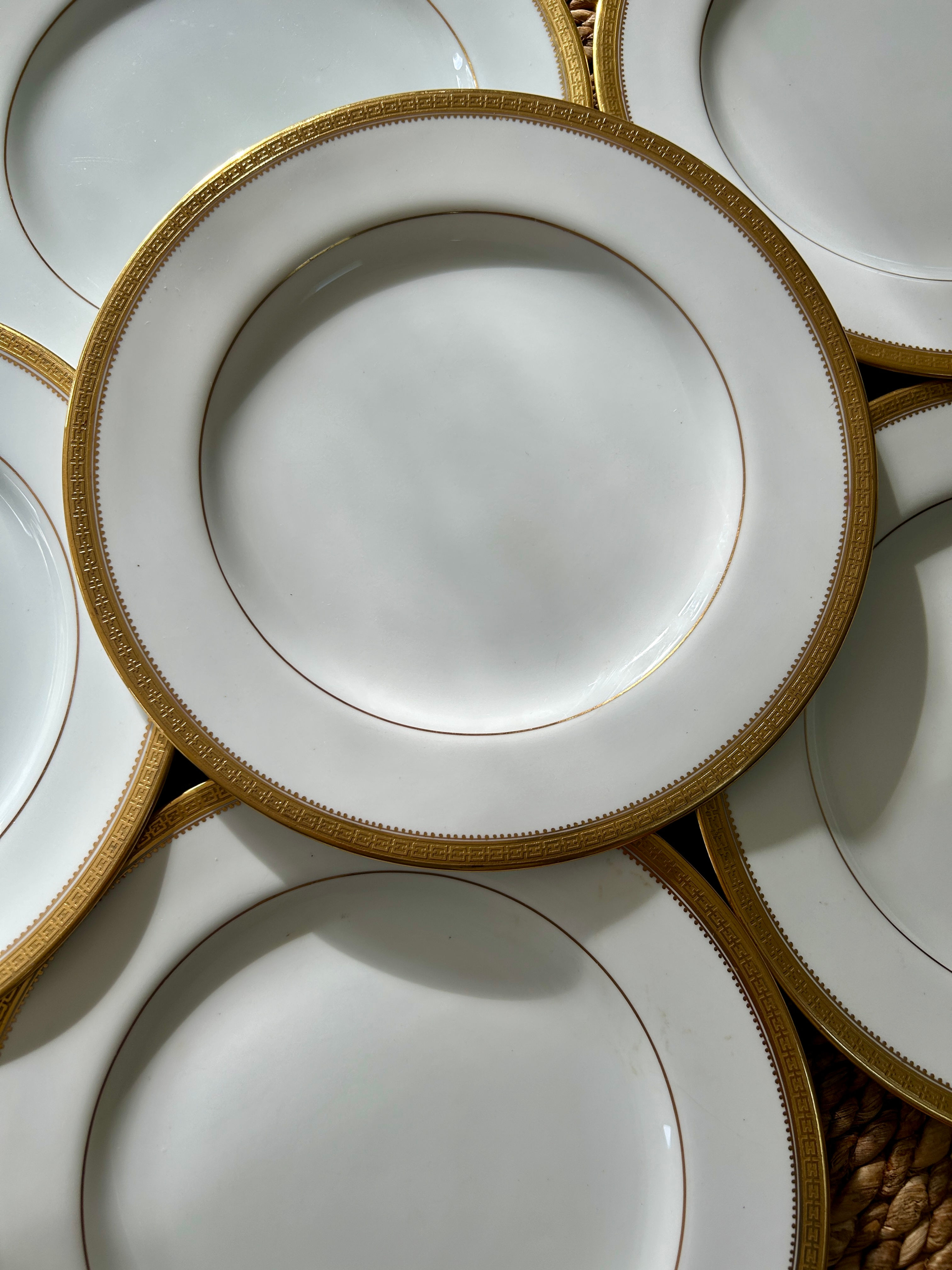 Copeland Spode Gilt Greek Key Dinner Plates - Set of 6
