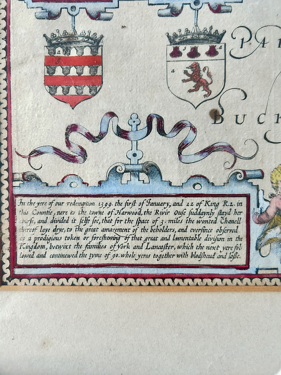 Thumbnail: Antique Hand-Colored John Speed Maps – Bedfordshire & Wiltshire, Framed Pair