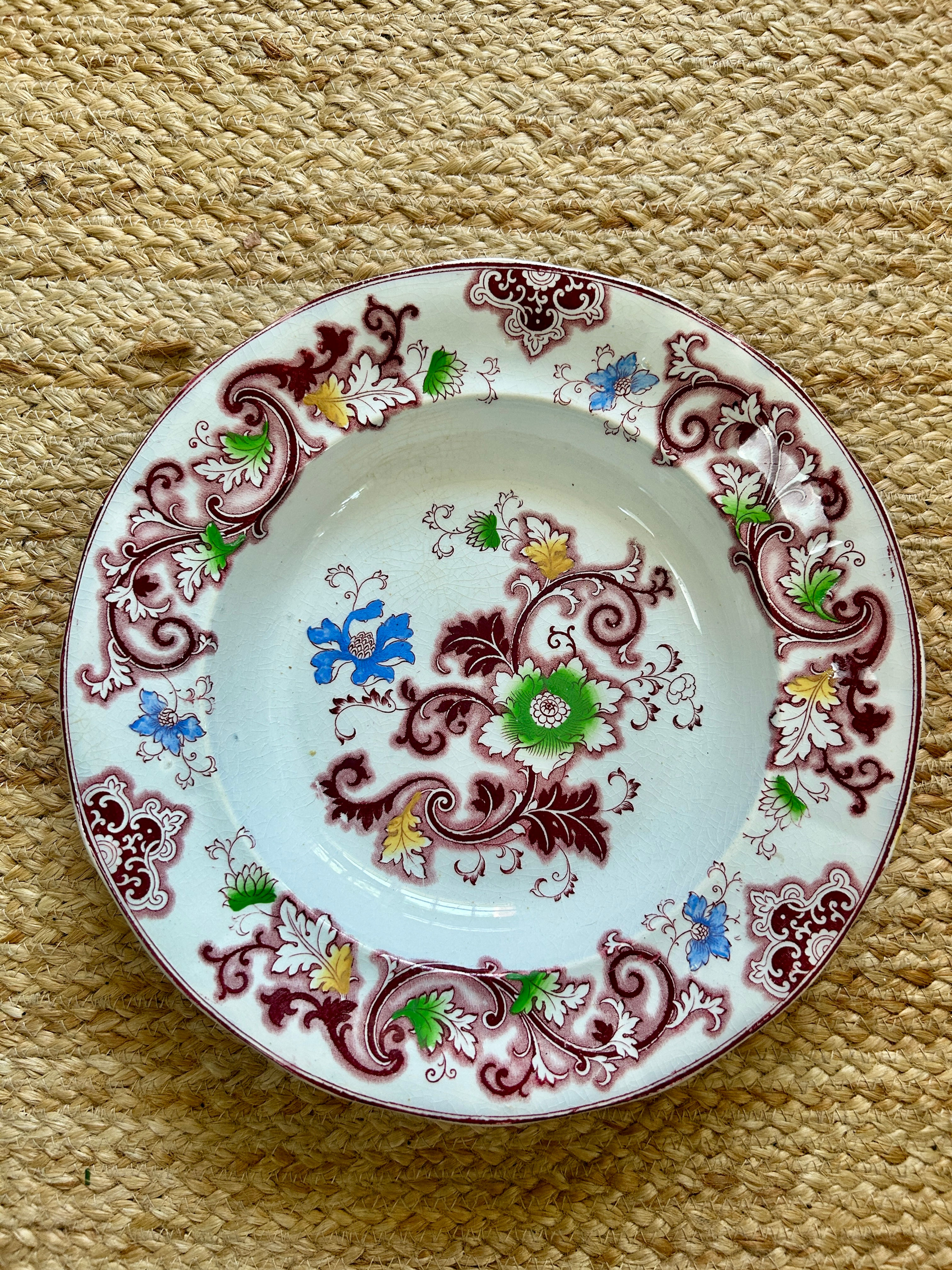 RESERVED - 2  Antique Transferware Soup Plates