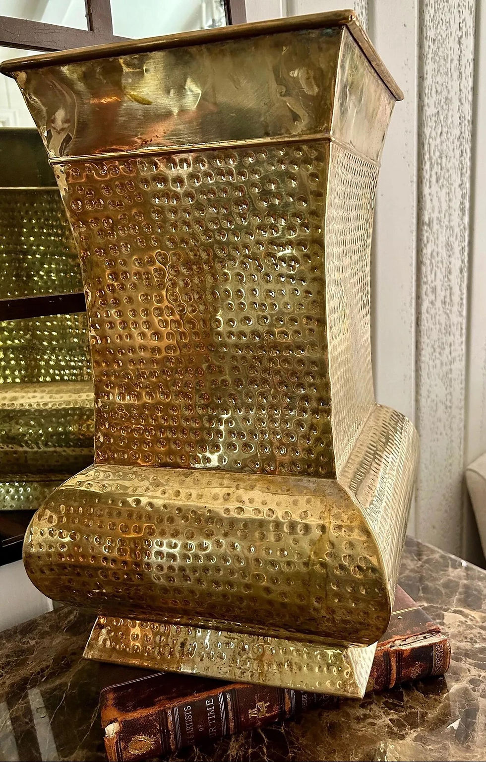 Thumbnail: Vintage Hammered Brass Umbrella Stand