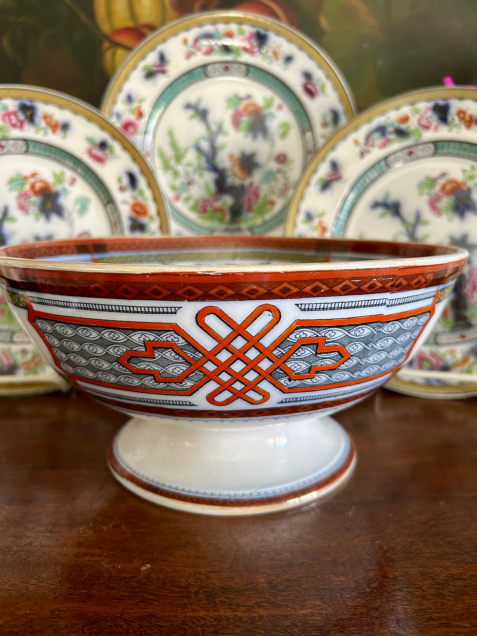 Thumbnail: 19th Century English Ironstone Pedestal Bowl