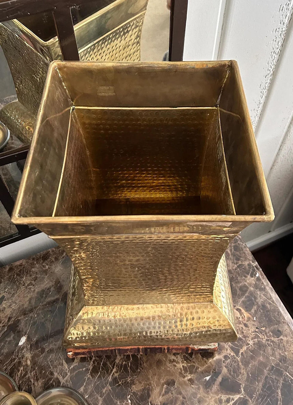 Thumbnail: Vintage Hammered Brass Umbrella Stand