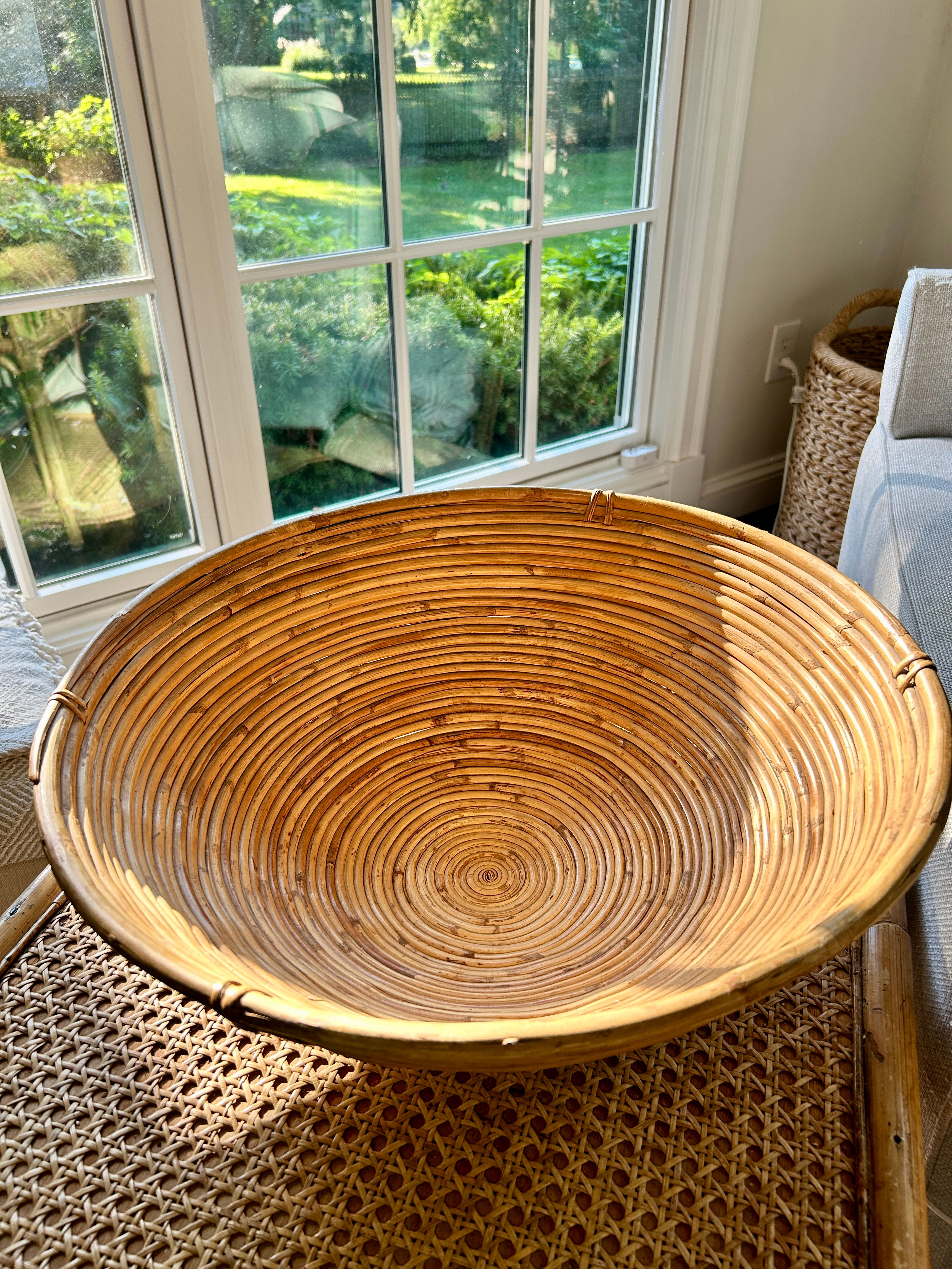 Vintage Italian Coiled Pencil Reed Bowl