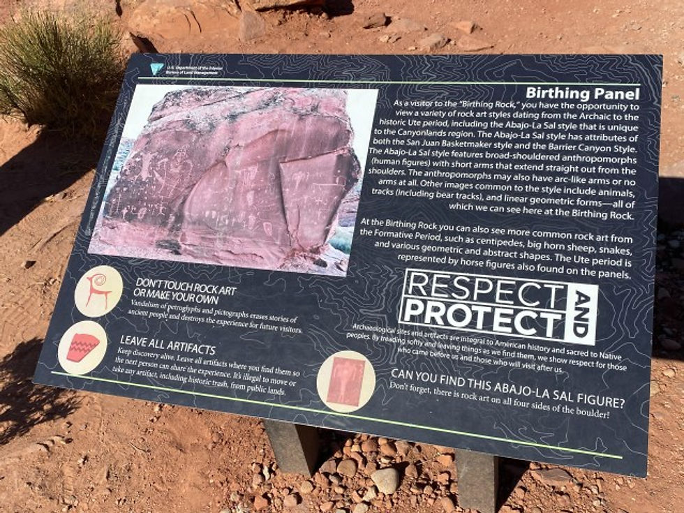 Birthing Rock Information. Moab Utah