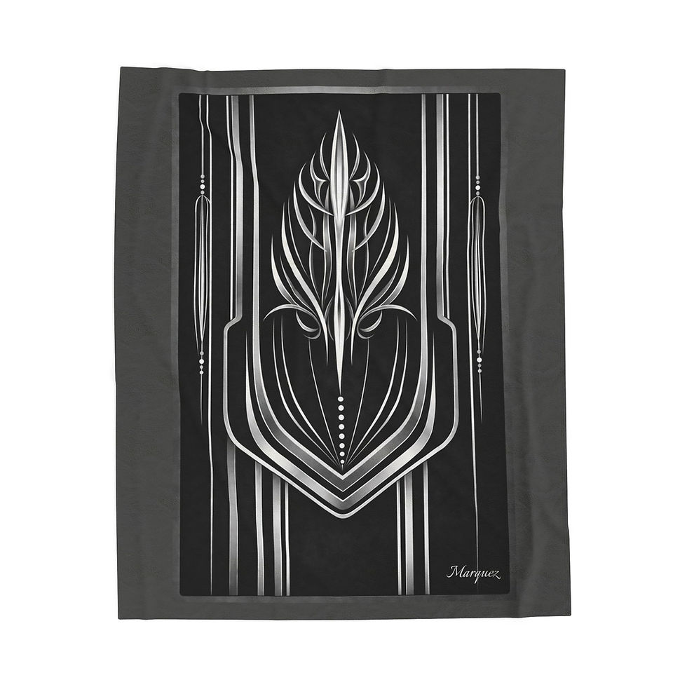 Thumbnail: Black and Silver Pinstripe Plush Blanket 