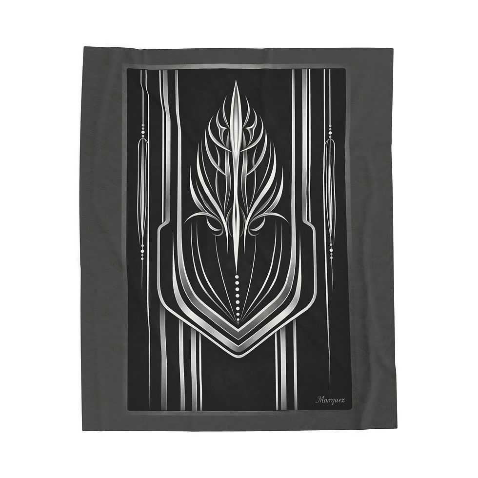 Thumbnail: Black and Silver Pinstripe Plush Blanket 