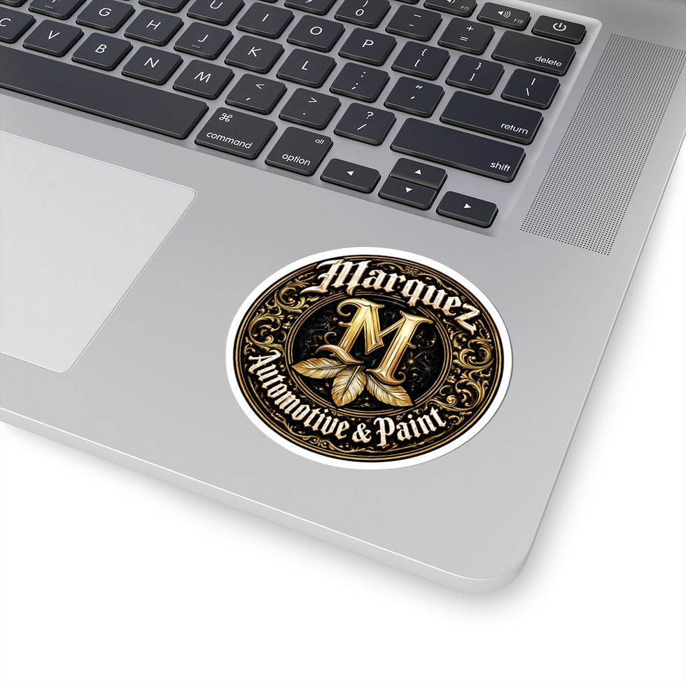 Thumbnail: Kiss-Cut Sticker — Marquez Automotive & Paint Vintage Gold Emblem