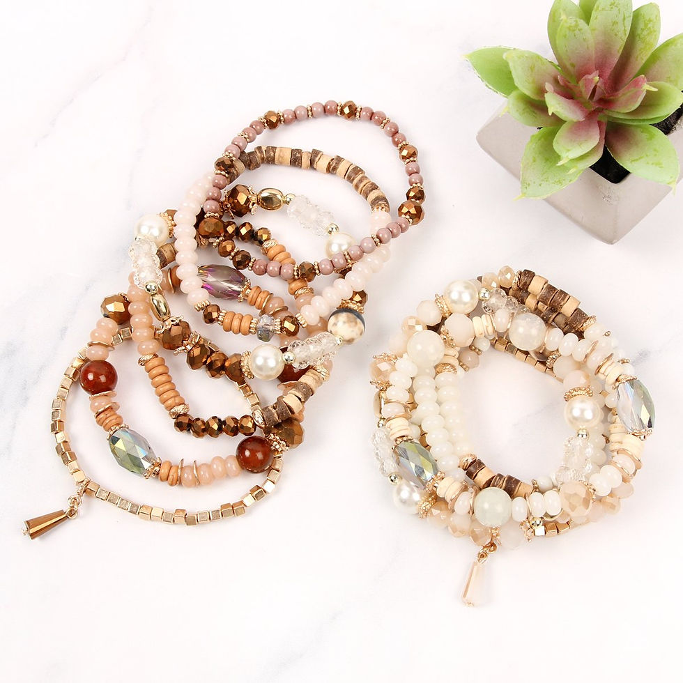 Thumbnail: Hdb2200 -  Stone Beads Stackable Bracelet