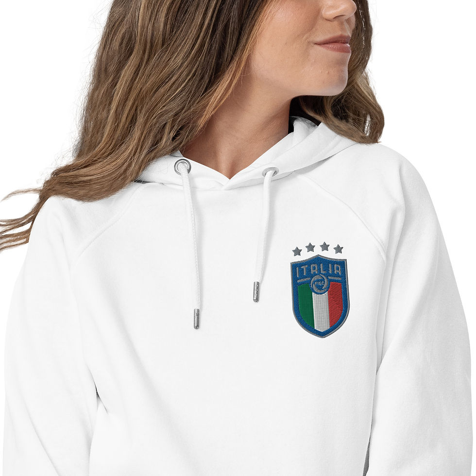 Thumbnail: Italian Football Jumper | Unisex eco raglan hoodie | FIFA Jersey | Eco-friendly