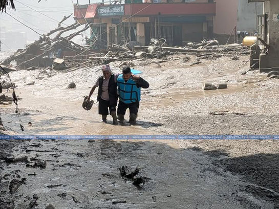 Communities affected by the Bhotekoshi flash floods in Rasuwa and Nuwakot, Nepal, Photo: Nepal Police