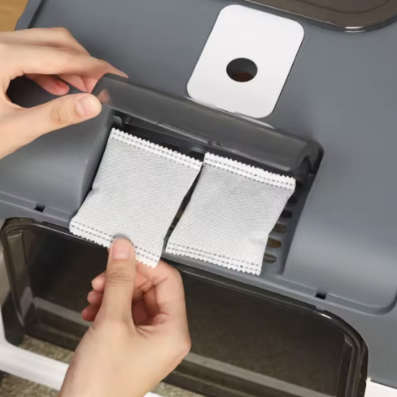 Thumbnail: Cat Litter Box with Scoop, Large Foldable Litter Box with Lid, Front Entry Top E