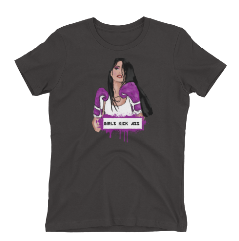 Thumbnail: Girls kick ass Boyfriend Tee WORLDWIDE SHIPPING