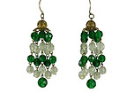 Vintage Ornate Emerald and Clear Chandelier Earrings Clip.jpg
