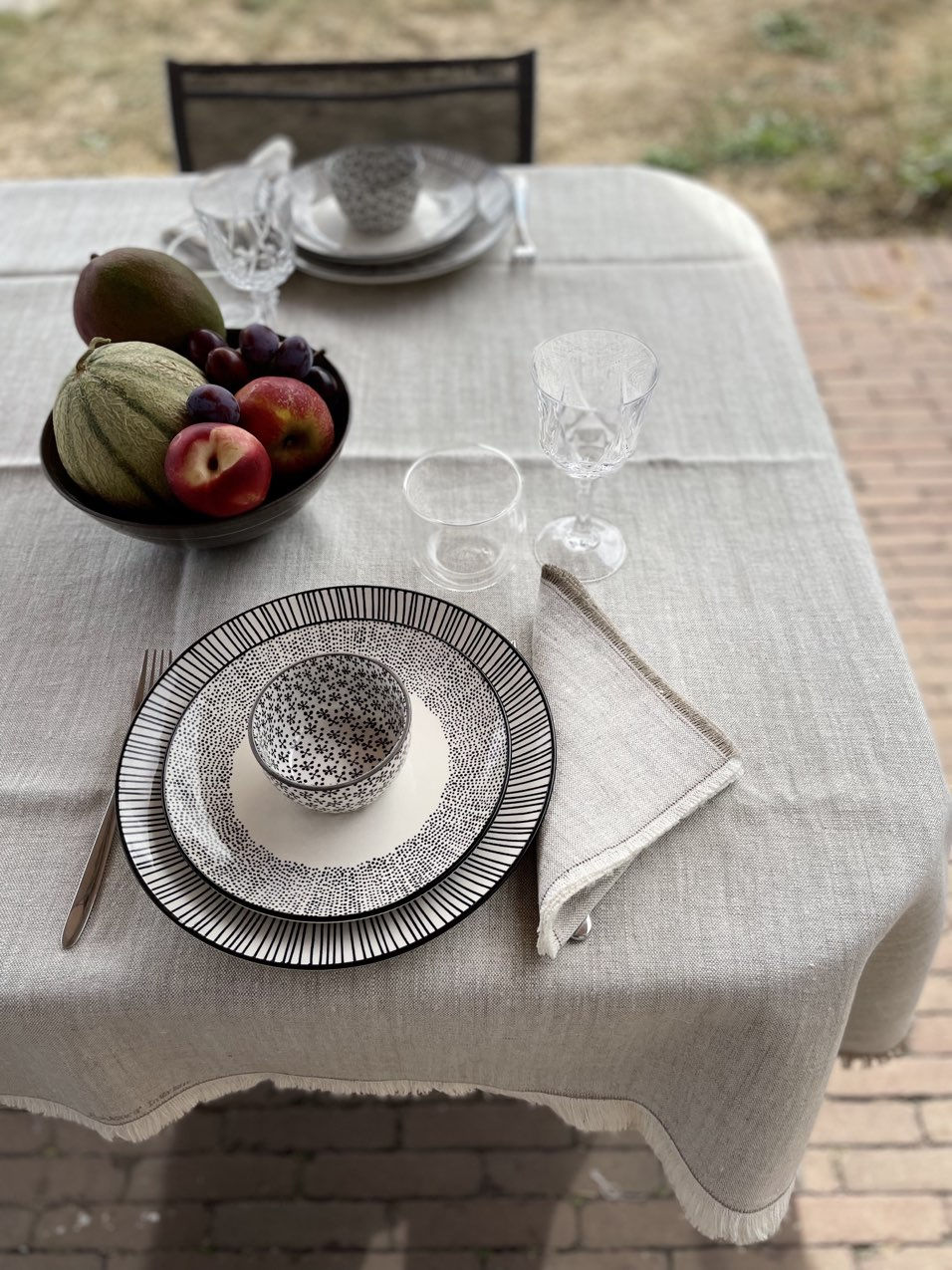 Miniature : Nappe en Lin Oatmeal stonewash