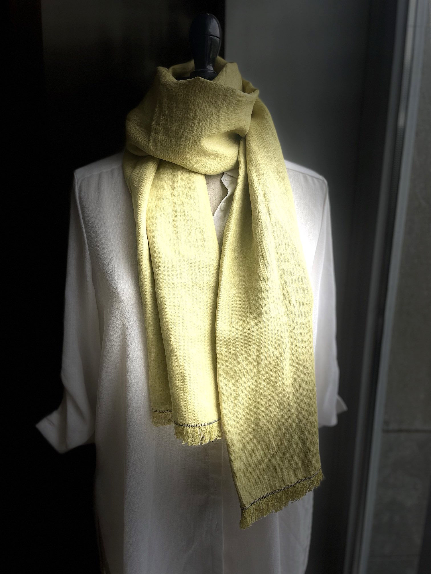 Foulard en Lin Moutarde