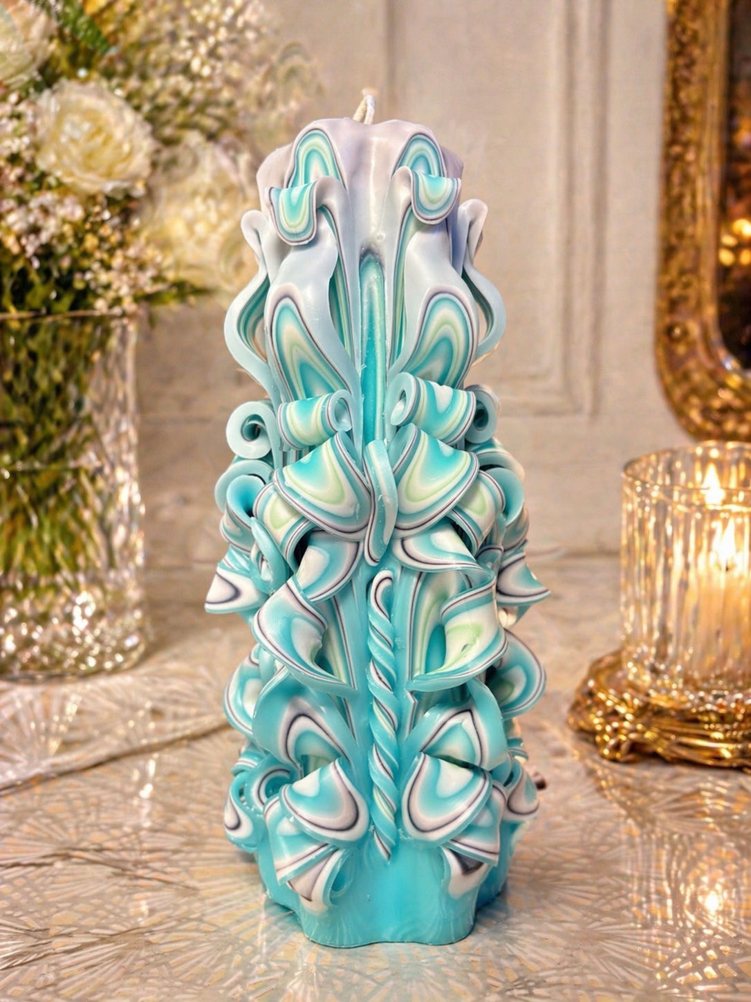 Hand carved candle