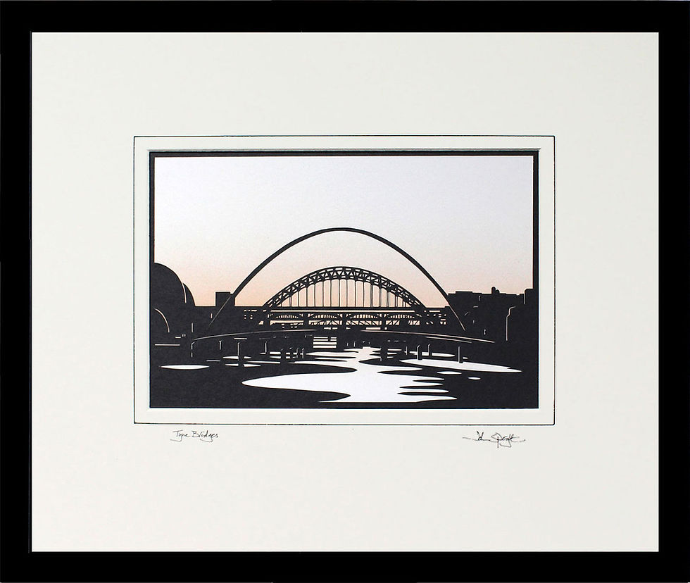 Tyne Bridges (Large Version) in Black frame