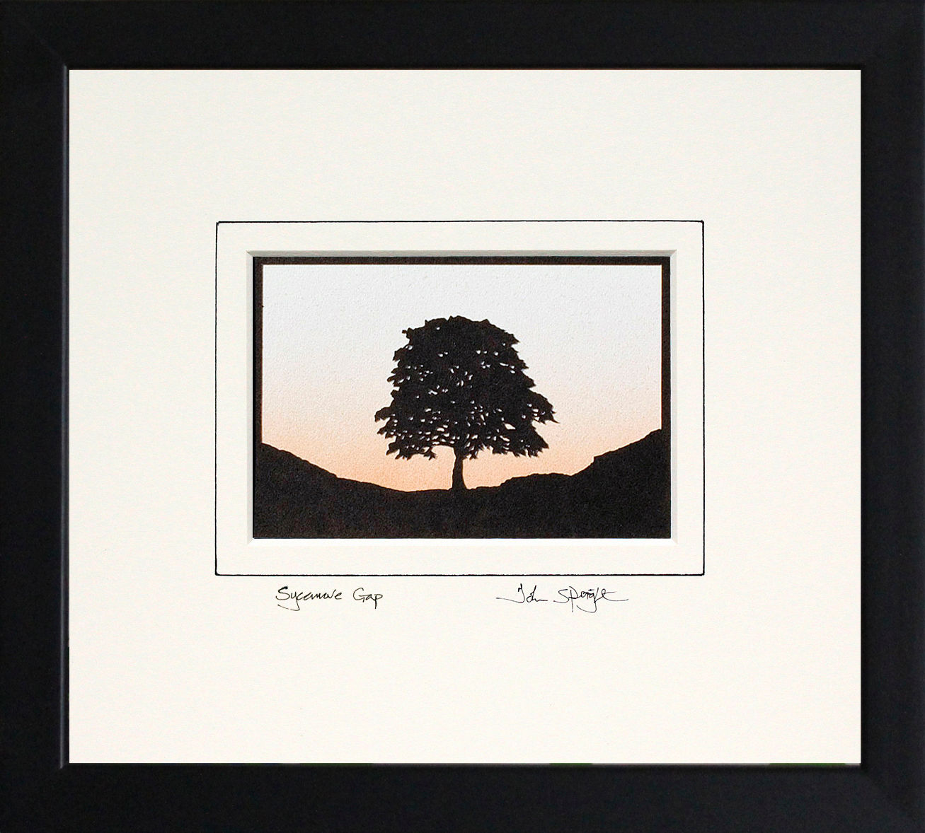 Sycamore Gap Tree - Landscape Version in Black Frame