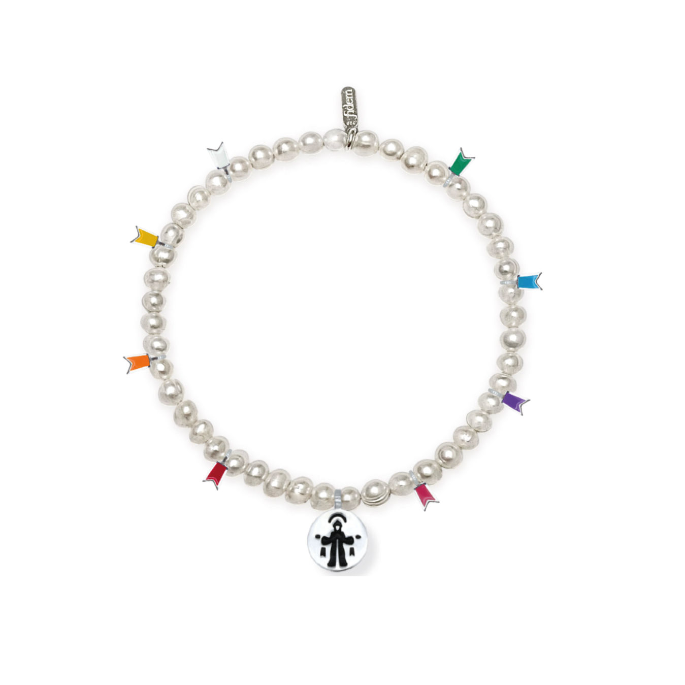 Pulsera San Chárbel + Listón perlas