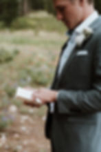 Ten Mile Station Wedding | Groom reading vows