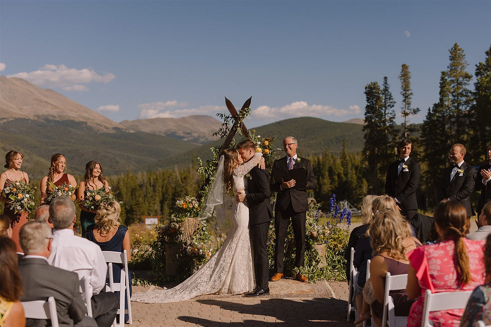 Breckenridge Wedding Planner - Ten Mile Station Wedding - Breckenridge Wedding Ceremony - First kiss
