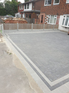 Block paving driveway in Benfleet Essex front garden