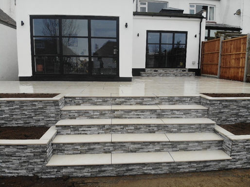Multi level patio steps Leigh on Sea