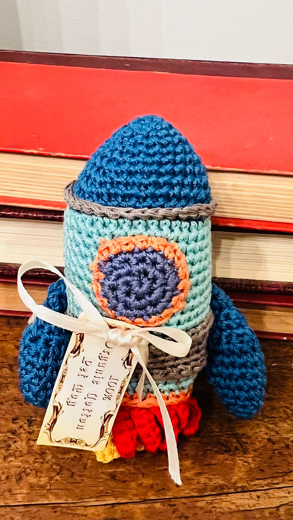 Organic squeaker toy for small dogs looks like a Rocket