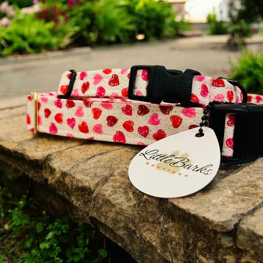 Pink Hearts Collars for Dogs - Little Barks Boutique