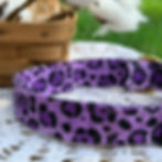Purple Animal print handmade Cotton Dog Collar / made in South Carolina by Little Barks Boutique