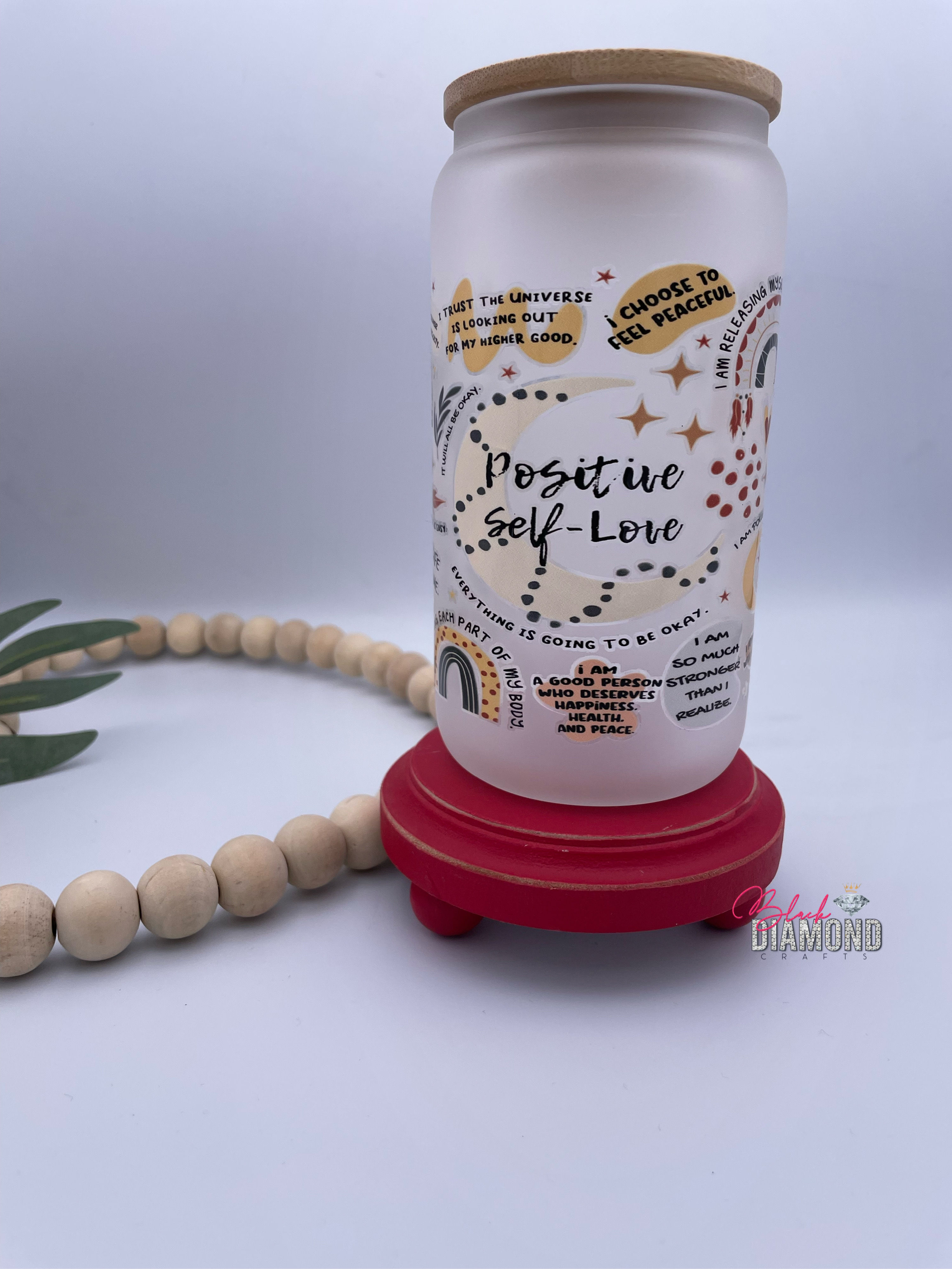 16oz Self Love glass cup