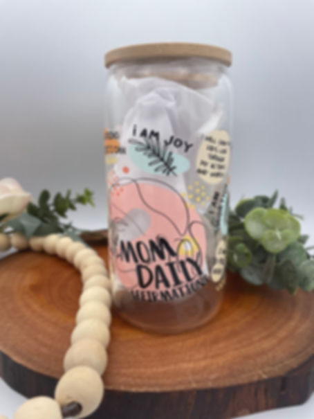 16oz. Mom affirmation glass cup