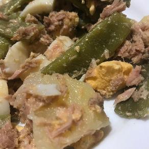 Ensalada Patatas, Judías, huevo y atún