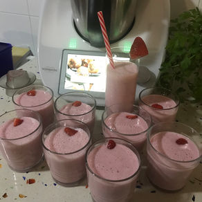 Batido de fresa, naranja Sin Azúcar con thermomix