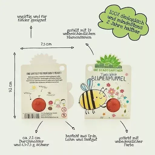 Miniature : Sachet 1 bille de fleurs "Timo's Wild Flower Marble" _ Die Stadtgärtner