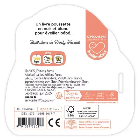 Miniature : Mon premier livre poussette en noir et blanc -Les premiers mots Auzou